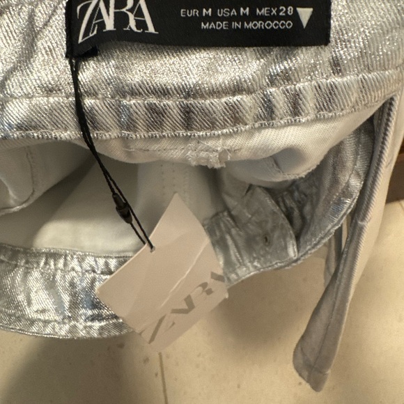 Zara Metallic Silver Cargo Pants - Picture 5 of 5